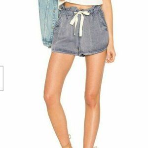 Free People High Waist Wash Out Short Lilac / Gray Small